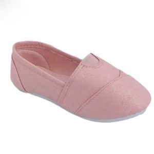 NIB Tammy Pink Glitter Slip On Flats Girls size 2 Versatile Long Lasting Neutral